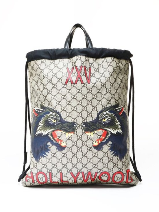 Gucci GG Supreme Drawstring Wolf Backpack main image 10